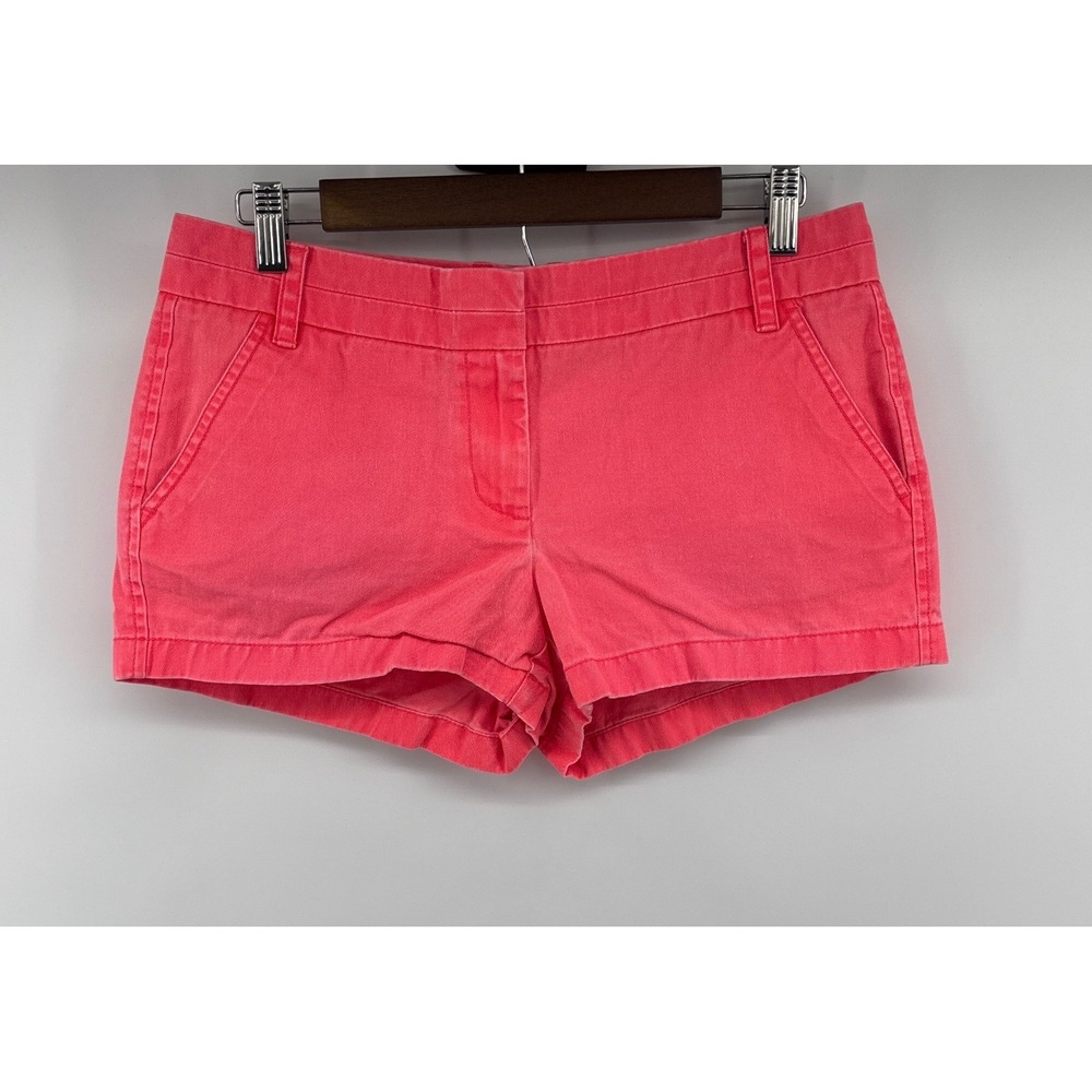J.Crew Chino Shorts Womens 6 Coral Pink 100% Cotton Mid Rise Summer Casual